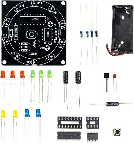 لوحة دوائر مضيئة بإضاءة LED للعبة الروليت الإلكترونية ولعبة تدريب اللحام التعليمية بشكل عشوائي in Kuwait