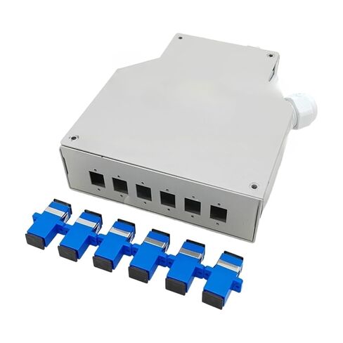 6 Port LC Fiber Terminal Box DIN Rail Mounting Support SC/FC/ST Coupler with Pigtail Adapter(LC) in Kuwait