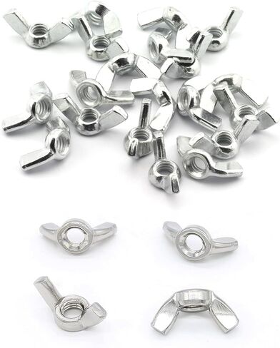 #8-32 Zinc Plated Steel Wing Nuts in Plastic Case with 12mm Driver, for Hand-Tighten DIY, Furniture & Mechanical Fastening (Zinc Plated Steel, 60pcs) in Kuwait