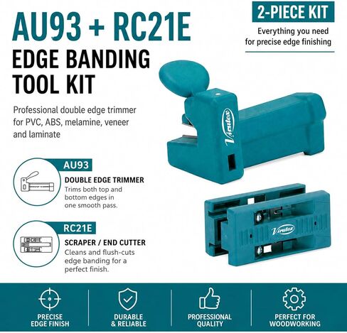 Virutex AU93 Double Edge Manual Banding Trimmer and Scrapper and RC21E Edge Cutter Pack for Professional Finish, Lightweight Tools for Easy Use, No Other Finishing Operations Required in Saudi Arabia