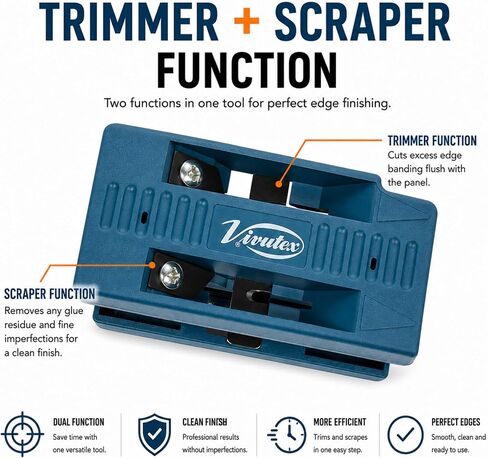 Virutex AU93 Double Edge Manual Banding Trimmer and Scrapper and RC21E Edge Cutter Pack for Professional Finish, Lightweight Tools for Easy Use, No Other Finishing Operations Required in Saudi Arabia