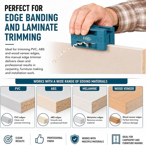 Virutex AU93 Double Edge Manual Banding Trimmer and Scrapper and RC21E Edge Cutter Pack for Professional Finish, Lightweight Tools for Easy Use, No Other Finishing Operations Required in Saudi Arabia