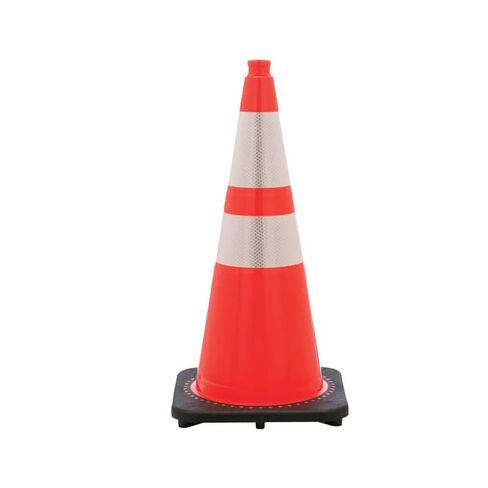 28" Orange Traffic Cone, 7lb Black Base, w/6" & 4" Retroreflective Collars, MUTCD Compliant (15) in Kuwait
