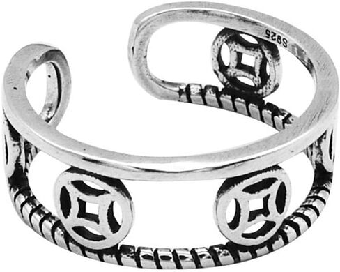 Adjustable Rings for women925silver ringsfor Women Ring for Women Cold Wind Jewelry S925 Silver Vintage Money Ring Trendy Delicate Birthday in Kuwait