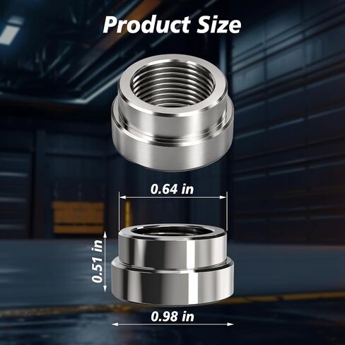 Notched Style M18X1.5 304 Stainless Steel O2 Sensor Bung, Exhaust Fitting Bungs and Plugs, Complete Set with 6Pcs O2 Sensor Bungs in Kuwait