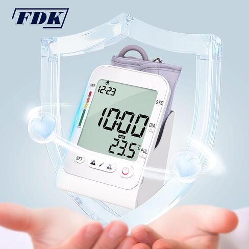 أجهزة مراقبة ضغط الدم FDK للاستخدام المنزلي، جهاز الكفة للذراع العلوي، جهاز مراقبة ضغط الدم الرقمي التلقائي دقيق مع تخزين الكفة الكبيرة 14.2 بوصة - 18.9 بوصة، ساعة حامل ذاكرة لمستخدمين in Kuwait