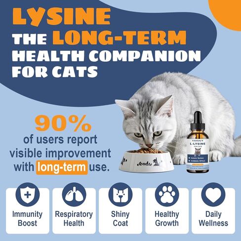 Lysine for Cats - 2 Packs Cat Lysine Drops - Sneezing Treatment, Nasal Relief - Feline Upper Respiratory Infection, Runny Nose, Eye Function - Immune Support - Roast Chicken Flavor in Saudi Arabia