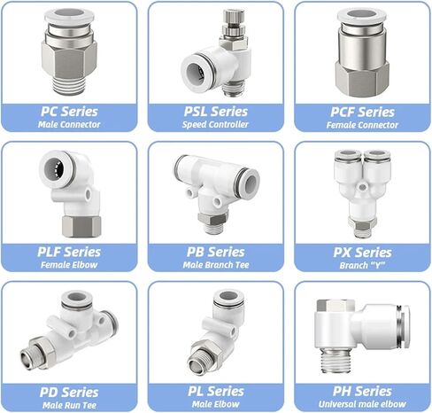 Pneumatic Air Connector Fitting PLF 4 6 8/10mm Thread 1/8 1/4 3/8 1/2 Hose Fittings 1Pcs(6-01) in Kuwait