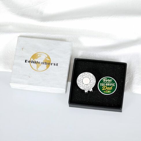 Delujouberst Golf Dad Gifts for Fathers Day Golf Ball Marker Hat Clip Golfs Gift للرجال الأب هدية عيد ميلاد للزوج الجد هدايا التقاعد للأب لاعب الجولف الملحقات لمحبي الغولف in Kuwait