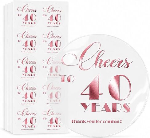 Cheers to 50 Years Birthday&Anniversary Transparent Rose Gold Foil Birthday Party Stickers - Set of 100, 1.6" Round,50th Anniversary Decor Stickers, Party Labels for 50th Birthday (50TH) in Saudi Arabia