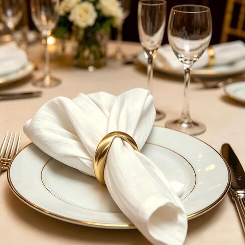 Gold Napkin Rings -12 PCS, Matte Metal Napkin Rings for Table Decor | Oval Napkin Holders for Wedding, Party, Family Gathering, and Everyday Table Decor in Kuwait
