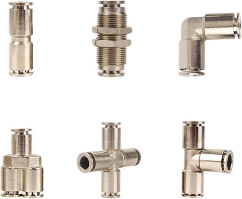 ارتفاع ضغط النحاس النيكل تركيبات خرطوم الهواء الهوائية تركيب مفاصل توصيل الانابيب PV 4 6 8 10 12 مللي متر 1 قطعة (10 مللي متر) in Kuwait