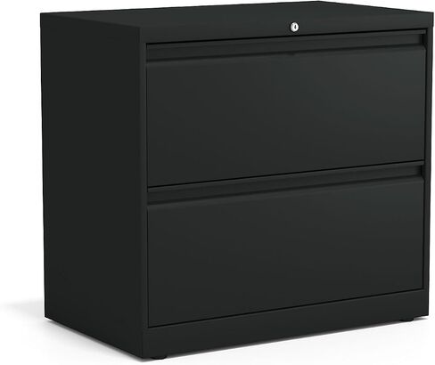 STAPLES 2-Drawer Lateral File Cabinet, Letter & Legal Size Documents, Lockable, 36" W x 18.62" D x 28.11" H, Black in Kuwait