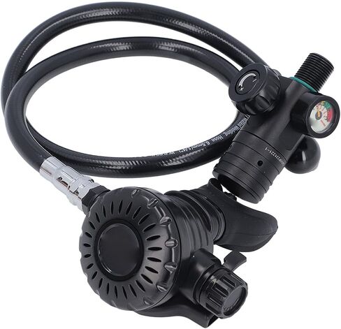 CHICIRIS Scuba Diving Valve, Premium Aluminum Silicone ABS Stainless Steel Material, 360 Rotating Connection, Medium Pressure Tube 3/8 24UNF, with Ergonomic Breathing Mouthpiece, for in Kuwait