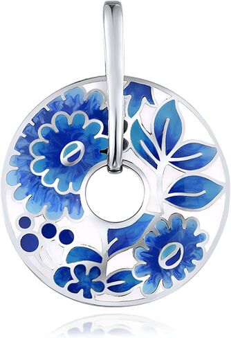 Santuzza 925 Sterling Silver Handmade Enamel Pattern Pendant in Saudi Arabia
