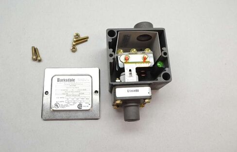 BARKSDALE E1H-H90 1/4" NPT Internal, 10A @ 125/250 VAC, 3A @ 480 VAC, 90 PSI MAX Adjustable, Anodized Aluminum, Buna-N, ECON-O-TROL, Pressure Switch in Kuwait