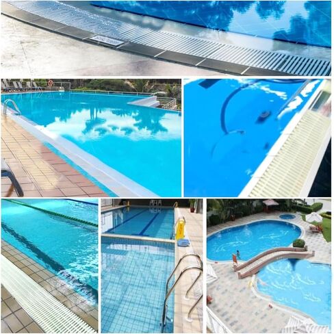 Sturdy Plastic Drainage Grate Covers for Driveways, Patios & Decks, 30x100cm, 8-Pack, Efficient Water Drainage in Kuwait