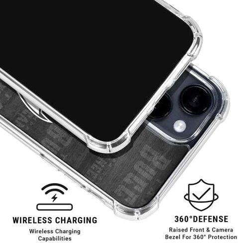Skinit Clear Phone Case Compatible with iPhone 15 - Officially Licensed NFL Tampa Bay Buccaneers Black & White Design in Kuwait