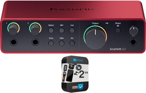Focusrite Scarlett 2i2 4th Gen Audio Interface Bundle (AMS-SCARLETT-2I2-4G) with 2YR CPS Enhanced Protection Pack in Saudi Arabia