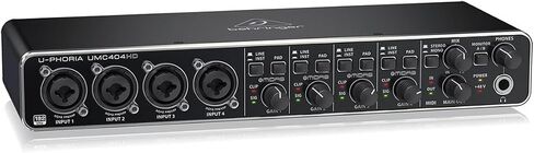 Behringer U-PHORIA UMC404HD USB 2.0 Audio Interface - Bundle With XLR Professional Microphone Cable 15', Tripod Microphone Stand with Telescoping Boom (3 Items) in Kuwait