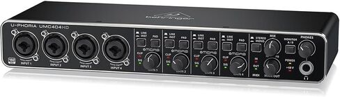 Behringer U-PHORIA UMC404HD USB 2.0 Audio Interface - Bundle With XLR Professional Microphone Cable 15', Tripod Microphone Stand with Telescoping Boom (3 Items) in Kuwait