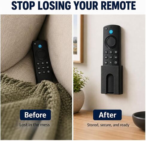 حامل حائط SplashNColor عن بعد لجهاز Fire TV Stick المتوافق مع أجهزة البث من Amazon - خيارات لاصقة وبراغي بدون حفر | تصميم مشبك حافة الطاولة أسفل المكتب | عالمي in Kuwait