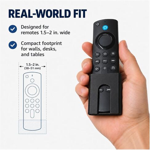 حامل حائط SplashNColor عن بعد لجهاز Fire TV Stick المتوافق مع أجهزة البث من Amazon - خيارات لاصقة وبراغي بدون حفر | تصميم مشبك حافة الطاولة أسفل المكتب | عالمي in Kuwait