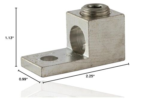 NSI 350T Dual Rated Mechanical Single Lug, 350 MCM-6 AWG Wire Range, 0.41" Mounting Hole, 0.99" Width, 1.13" Height, 2.25" Length in Kuwait