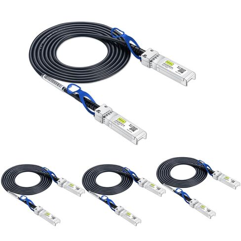 كابل 10Gtek 25G SFP+ DAC - كابل Twinax نحاسي متصل سلبي 25GBASE-CR لـ Cisco SFP-H25GB-CU1M، Ubiquiti UC-DAC-SFP28، Supermicro والمزيد، 1 متر (3.3 قدم)، حزمة من 4 in Kuwait