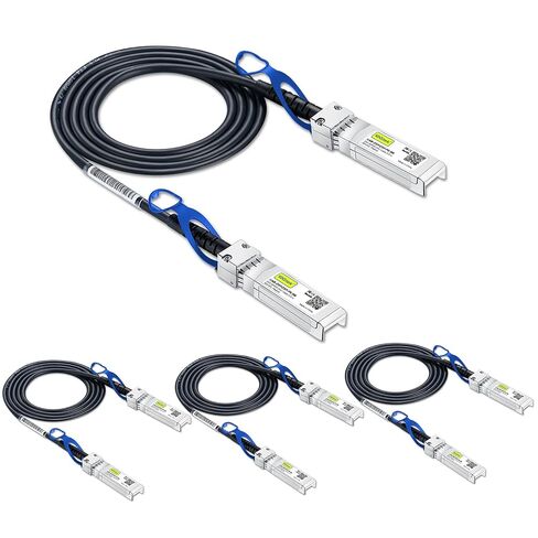 كابل 10Gtek 25G SFP+ DAC - كابل Twinax نحاسي متصل سلبي 25GBASE-CR لـ Cisco SFP-H25GB-CU1M، Ubiquiti UC-DAC-SFP28، Supermicro والمزيد، 1 متر (3.3 قدم)، حزمة من 4 in Kuwait