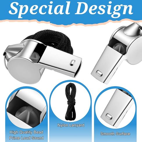 36 Pcs Stainless Steel Whistle for Coaches with Lanyard, Sports Whistles Bulk for Adults, Loud Metal Referee Whistle for Teachers, Coaches, Police, Referees in Kuwait