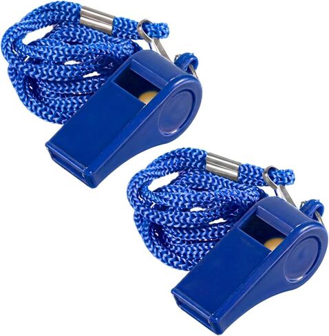 2Pcs Coach Whistle Blue Plastic Sports Whistle with Lanyard Loud Blue Referee Cheer Whistles Coaching Whistles for Outdoor Enthusiasts Basketball Dog Training Party Favors in Kuwait
