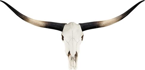 Longhorn Skull Wall Decor, 70 Inch Cow Skull Wall Sculpture with Realistic Detailing, Faux Taxidermy Bull Head Mount for Rustic Farmhouse, Western Style Living Room and Office Wall Hanging Art in Saudi Arabia