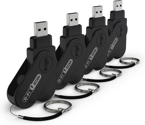 CHAUVET DJ – D-Fi USB 2 جهاز إرسال واستقبال DMX لاسلكي (4 عبوات) | جهاز USB بحجم الإصبع لنقل إشارة DMX وILS، والتحكم في الإضاءة بدون كابل، وطاقة USB مباشرة، واختيار مبسط للقناة in Kuwait
