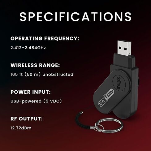 CHAUVET DJ – D-Fi USB 2 جهاز إرسال واستقبال DMX لاسلكي (4 عبوات) | جهاز USB بحجم الإصبع لنقل إشارة DMX وILS، والتحكم في الإضاءة بدون كابل، وطاقة USB مباشرة، واختيار مبسط للقناة in Kuwait