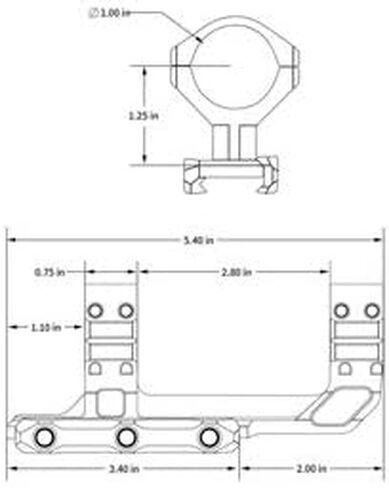 Ade Advanced Optics PS002 Cantilever One Piece Riflescope Mount - 1 بوصة in Kuwait