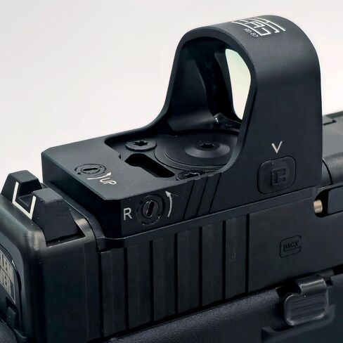 TSA® Red Dot Optic Sight Green 3 MOA Dot - Shake Awake، RMR Footprint - علبة البطارية العلوية - متضمنة. لوحة محول لـ Glock® MOS 17 19 19X Gen3 - Gen5 وPicatinny Mount in Kuwait