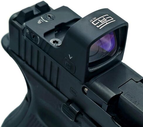 TSA® Red Dot Optic Sight Green 3 MOA Dot - Shake Awake، RMR Footprint - علبة البطارية العلوية - متضمنة. لوحة محول لـ Glock® MOS 17 19 19X Gen3 - Gen5 وPicatinny Mount in Kuwait