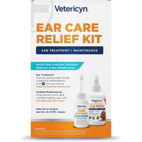 Vetericyn Triple -Action علاج الأذن للكلاب والقطط - 1 ٪ قطرات الأذن الهيدروكورتيزون لتخفيف عدوى الأذن الكلب - حكة سريعة الإغاثة والشفاء مع مزيج Otizyme. 1.5 أونصة in Kuwait
