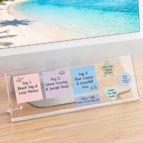 Monitor Memo Board Holder 14"x5", Adhesive-Free Message Board for Computer Monitors, Space-Saving Under Monitor, Movable & Reusable, Durable Acrylic for Office & Home in Saudi Arabia