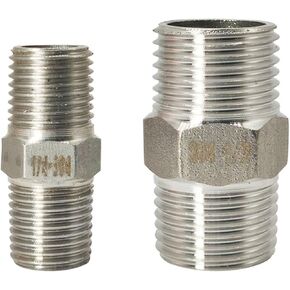 1PCS 1/8" 1/4" 3/8" 1/2" 3/4" Thread 304 Stainless Hex Steel Pipe Fitting Head Male Fittings Water oil Air Connector(1/4") in Saudi Arabia