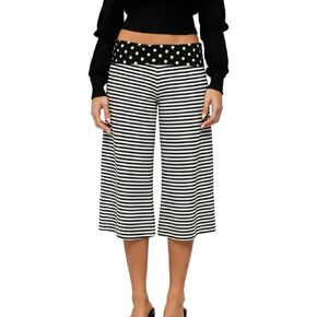 Adoeren Women Fold Over Lounge Capris Wide Leg Cropped Flowy Gaucho Pants Comfy Casual Yoga Coluttes Pajama Bottom in Kuwait