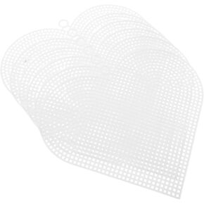 TEHAUX Heart-Shaped Plastic Canvas Sheets (6 pcs, 6.7×6.1 in) – Flexible & Tear-Resistant Mesh for Crochet Bag Making, Embroidery & Cross Stitch – for DIY Crafters, Beginners & Valentine’s Day Project in Kuwait