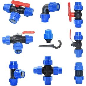 20/25/32/40/50/63mm PVC PE Tube Tap Water Splitter Quick Valve Connector Garden Farm Irrigation Water Pipe Fittings(Straight connector,25mm) in Saudi Arabia