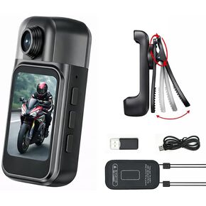 كاميرا JETO Mini 1080P قابلة للارتداء، مشبك وقلادة مغناطيسية، زاوية واسعة 150 درجة، شاشة تعمل باللمس، تطبيق WiFi، مجموعة أدوات ركوب الدراجات سعة 64 جيجابايت لتسجيل الخوذة/الدراجة، قياسية | كاميرا صغيرة يمكن ارتداؤها مع مشبك مغناطيسي، زاوية واسعة 150 درجة، in Kuwait