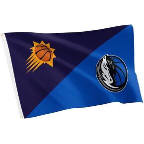 Desert Cactus Phoenix Suns x Dallas Mavericks Flag - 3 x 5 Feet NBA Banner, Indoor/Outdoor Durable Fabric, 100% Polyester Design (House Rivals) in Kuwait