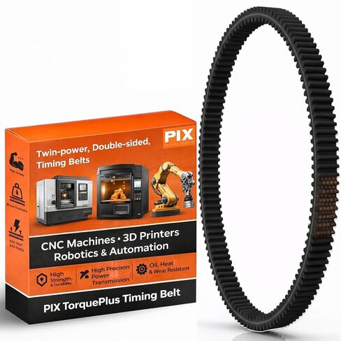 حزام التوقيت PIX 180-5MXT-15 TorquePlus - 5M، 15 x 180mm PL، T36، حزام متزامن دقيق لآلات CNC والطابعات ثلاثية الأبعاد والروبوتات، مطاط متين لأنظمة البكرات الصغيرة ومعدات التشغيل الآلي in Kuwait