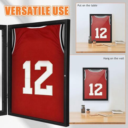 Jersey Display Frame: T-Shirt Shadow Box for Wall Display - Shirt Case for Football Hockey Soccer Championship Memorabilia (11x14 Inch) in Kuwait
