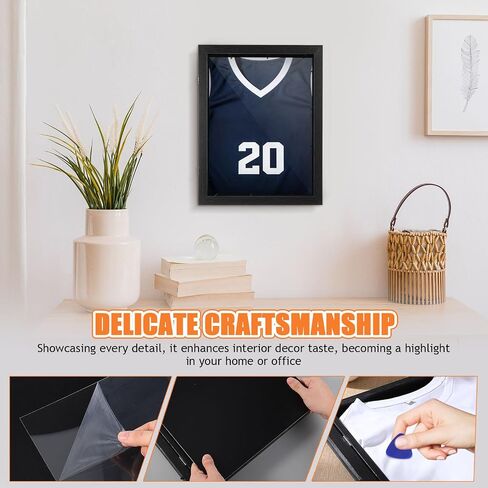 Jersey Display Frame: T-Shirt Shadow Box for Wall Display - Shirt Case for Football Hockey Soccer Championship Memorabilia (11x14 Inch) in Kuwait