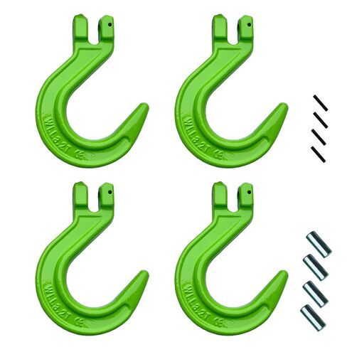 EGV 2 Pack 3/8" G80 Clevis Foundry Hook، 7055 LBS WLL للقطر والتزوير | خطاف فولاذي مصنوع من سبائك G80 للسحب والاسترداد وقطع الأشجار وسلاسل الرفع وتطبيقات التزوير شديدة التحمل. in Kuwait